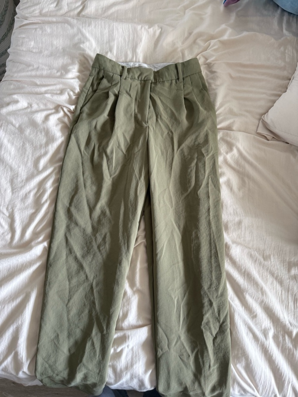 Aritzia Olive Pleated Chinos